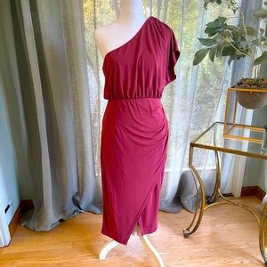Take Me Out Washed Plum One-Shoulder Maxi Dress